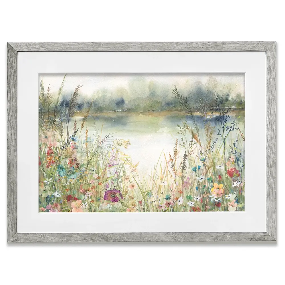 Lakeside Wildflowers Framed Art Print Lakeside Wildflowers Framed Art Print wall art product Carol Robinson