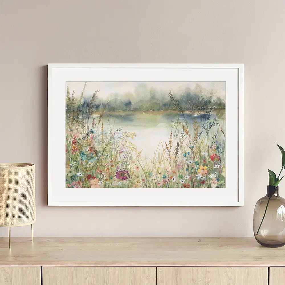 Lakeside Wildflowers Framed Art Print Lakeside Wildflowers Framed Art Print wall art product Carol Robinson