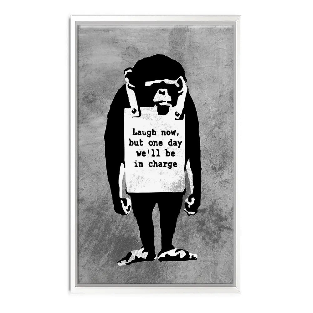 Laugh Now Monkey Canvas Print Laugh Now Monkey Canvas Print wall art product Banksy