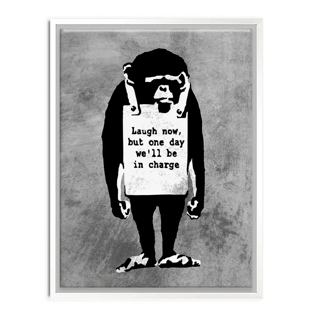 Laugh Now Monkey Canvas Print Laugh Now Monkey Canvas Print wall art product Banksy