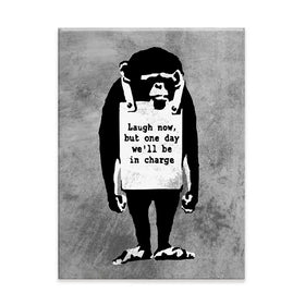 Laugh Now Monkey Canvas Print Laugh Now Monkey Canvas Print wall art product Banksy