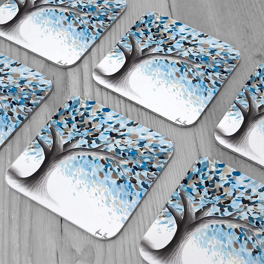Leafy Lake Tree Coaster Set Leafy Lake Tree Coaster Set wall art product Ashvin Harrison