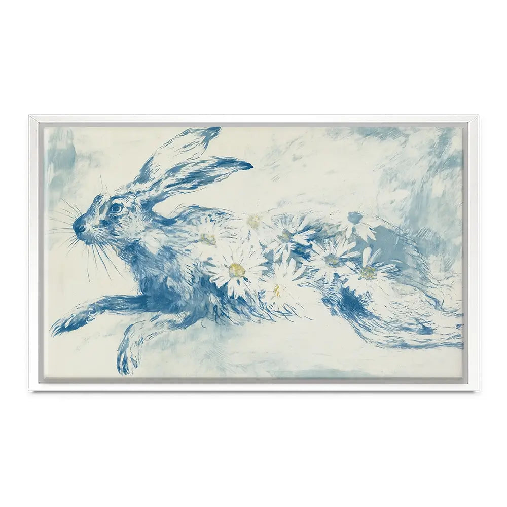 Leaping Rabbit Field Canvas Print Leaping Rabbit Field Canvas Print wall art product Chromatic Storm Studio
