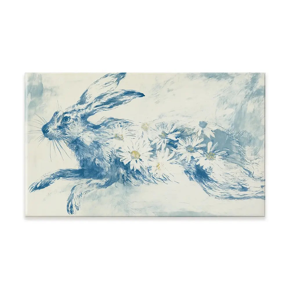 Leaping Rabbit Field Canvas Print Leaping Rabbit Field Canvas Print wall art product Chromatic Storm Studio