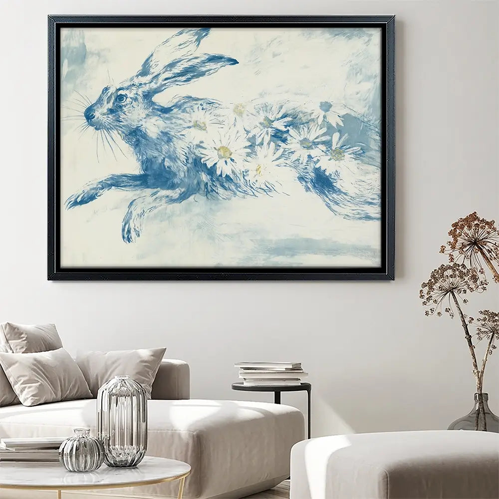 Leaping Rabbit Field Canvas Print Leaping Rabbit Field Canvas Print wall art product Chromatic Storm Studio