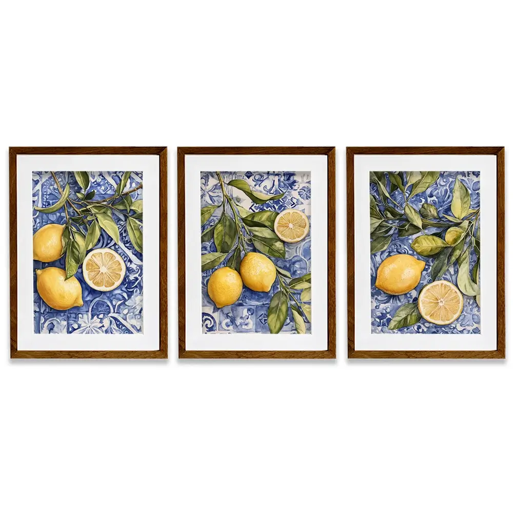 Lemon Citrus Framed Art Print Trio Lemon Citrus Framed Art Print Trio wall art product IAmHomeStudio