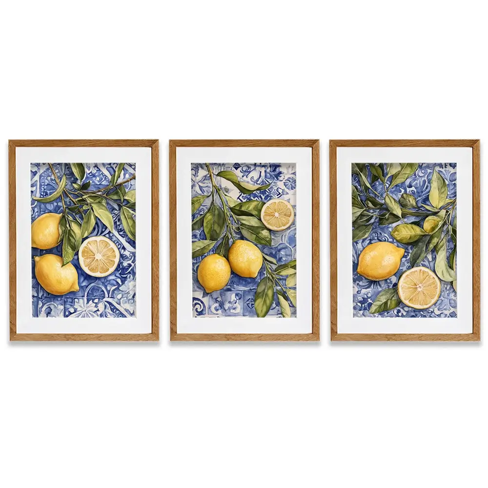 Lemon Citrus Framed Art Print Trio Lemon Citrus Framed Art Print Trio wall art product IAmHomeStudio