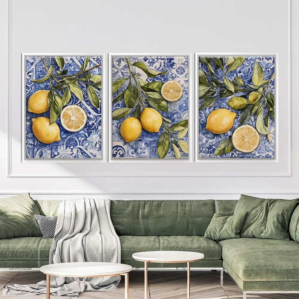Lemon Citrus Trio Canvas Print Lemon Citrus Trio Canvas Print wall art product IAmHomeStudio