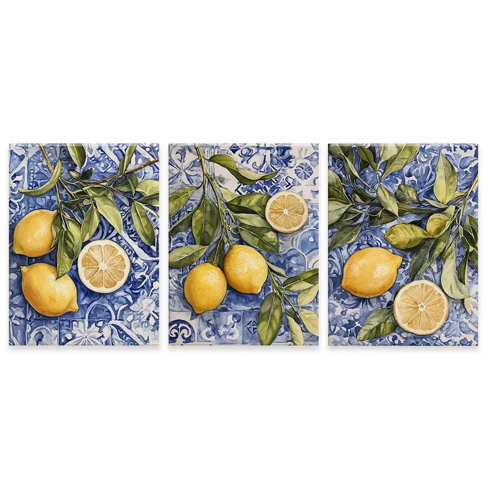 Lemon Citrus Trio Canvas Print Lemon Citrus Trio Canvas Print wall art product IAmHomeStudio