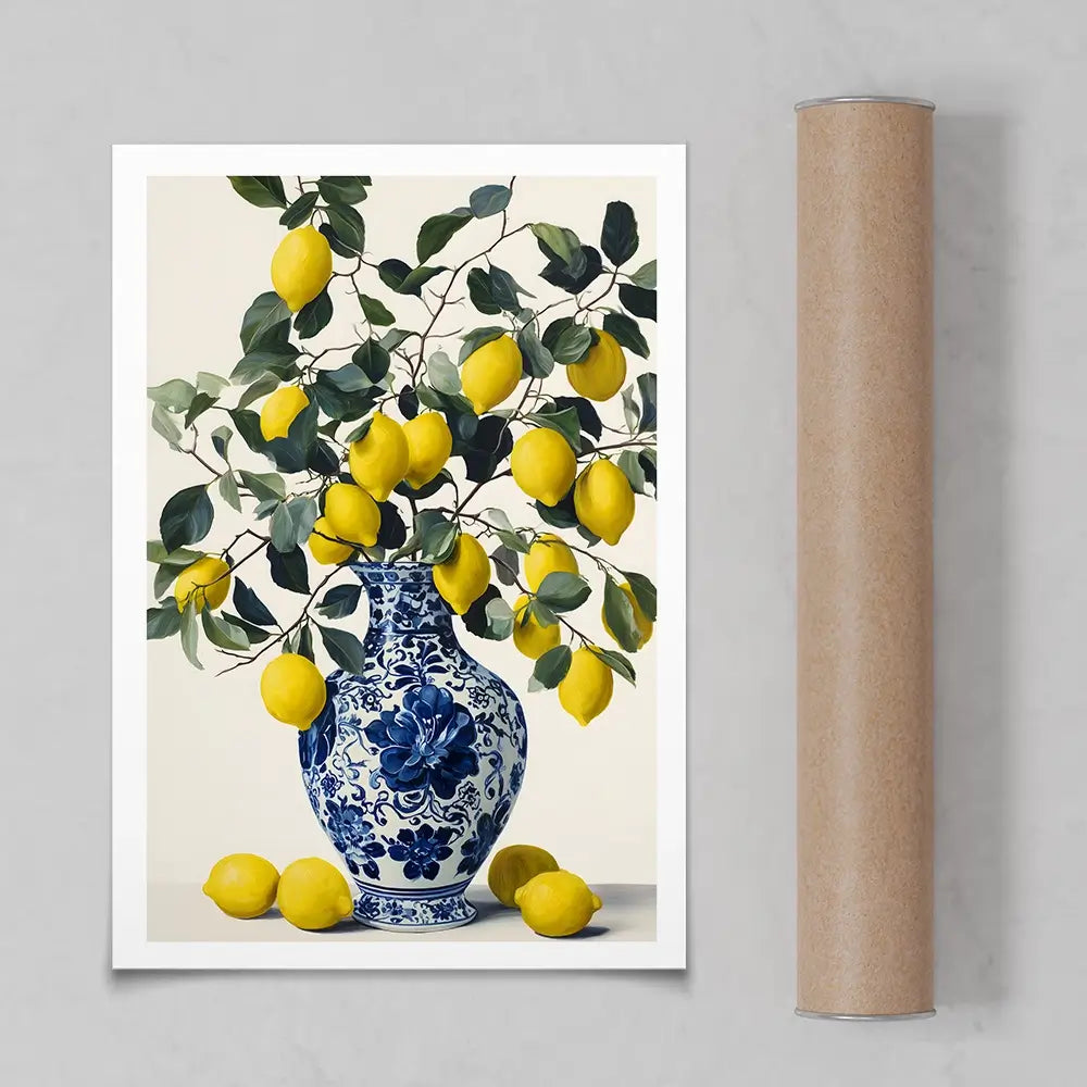 Lemon Vase Art Print Lemon Vase Art Print wall art product IAmHomeStudio