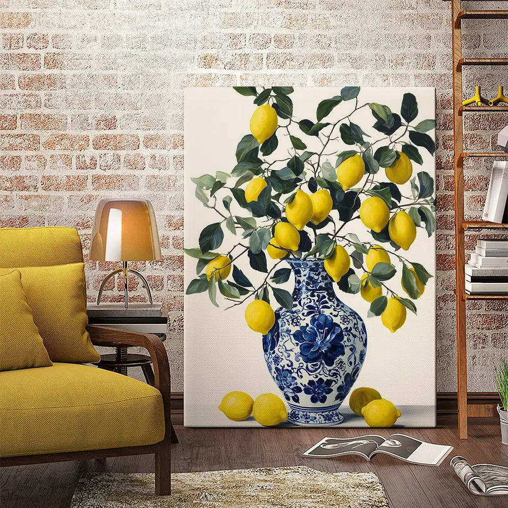 Lemon Vase Canvas Print Lemon Vase Canvas Print wall art product IAmHomeStudio