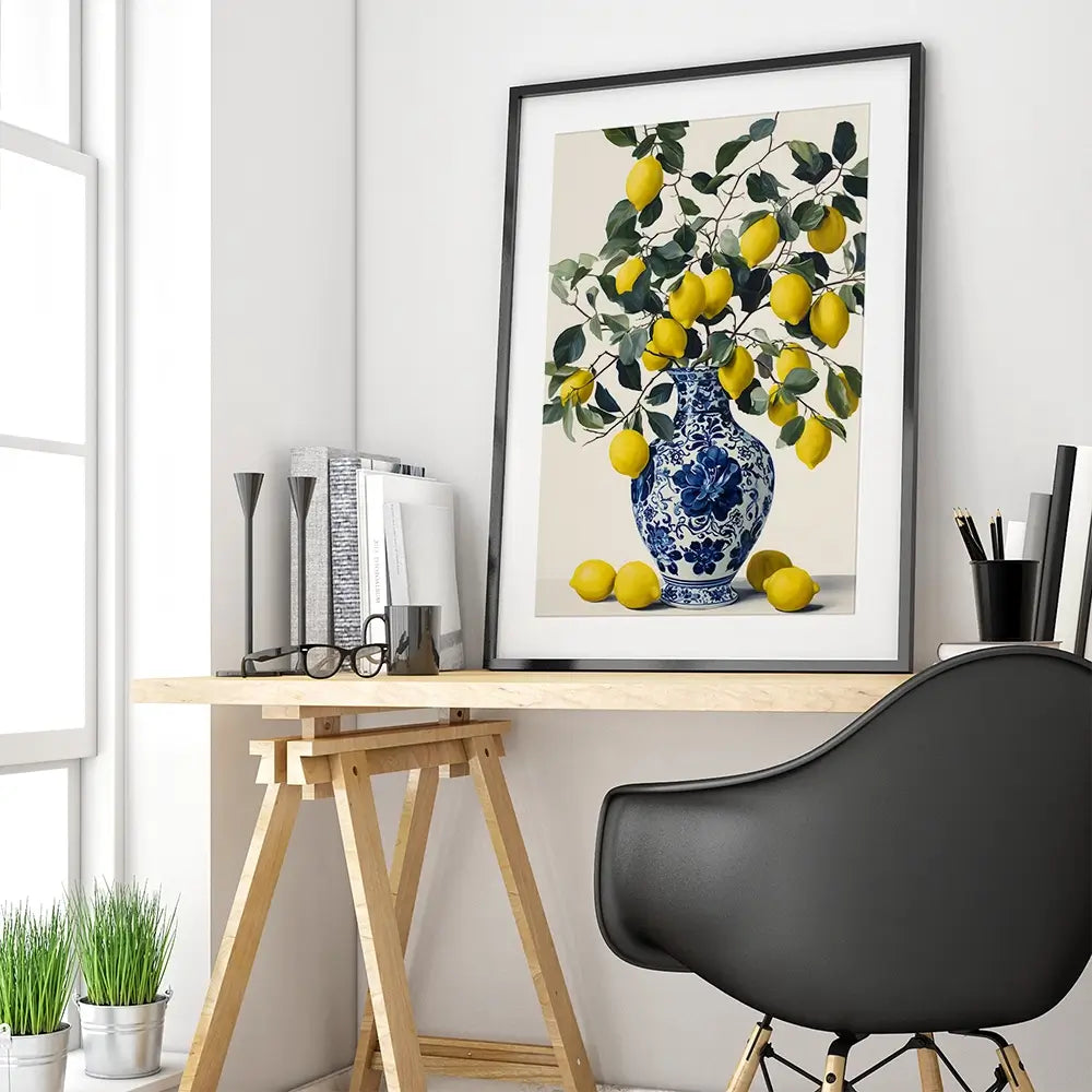 Lemon Vase Framed Art Print Lemon Vase Framed Art Print wall art product IAmHomeStudio