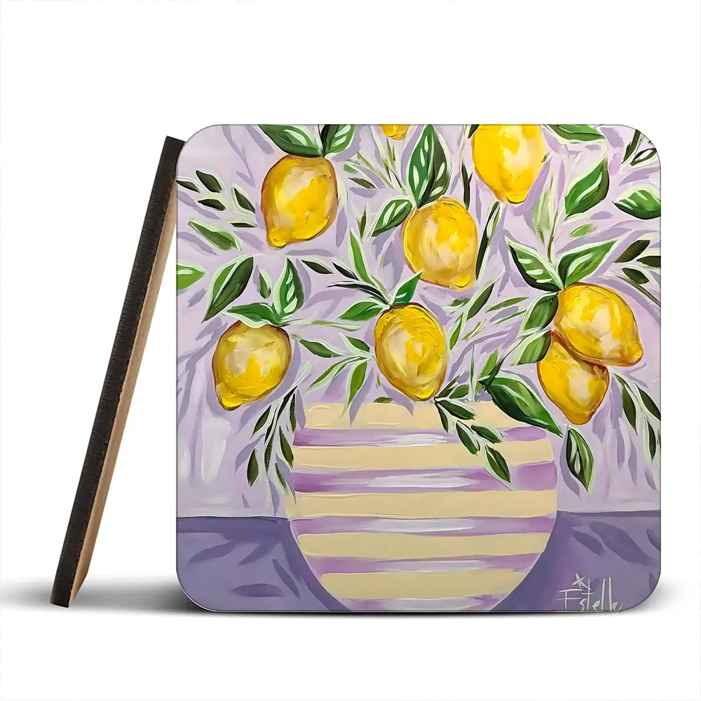 Lemon Zest Coaster Set Lemon Zest Coaster Set wall art product Estelle Grengs - Independent