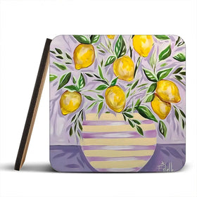 Lemon Zest Coaster Set Lemon Zest Coaster Set wall art product Estelle Grengs - Independent