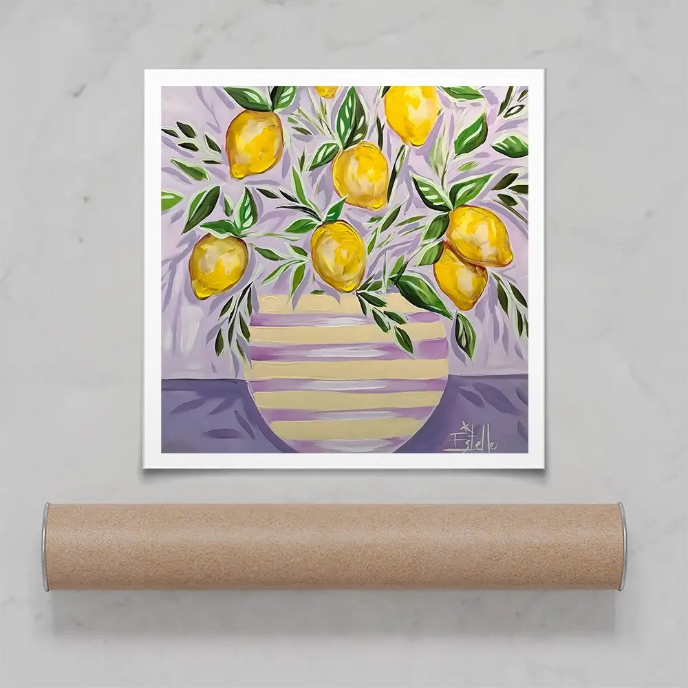 Lemon Zest Square Art Print Lemon Zest Square Art Print wall art product Estelle Grengs - Independent