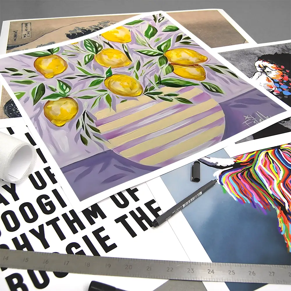 Lemon Zest Square Art Print Lemon Zest Square Art Print wall art product Estelle Grengs - Independent