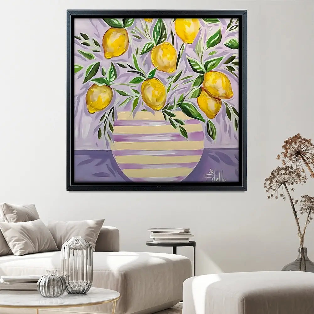 Lemon Zest Square Canvas Print Lemon Zest Square Canvas Print wall art product Estelle Grengs - Independent