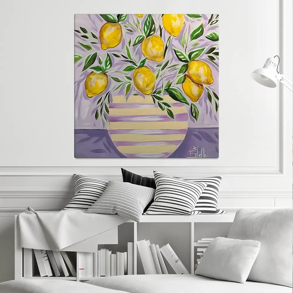Lemon Zest Square Canvas Print Lemon Zest Square Canvas Print wall art product Estelle Grengs - Independent