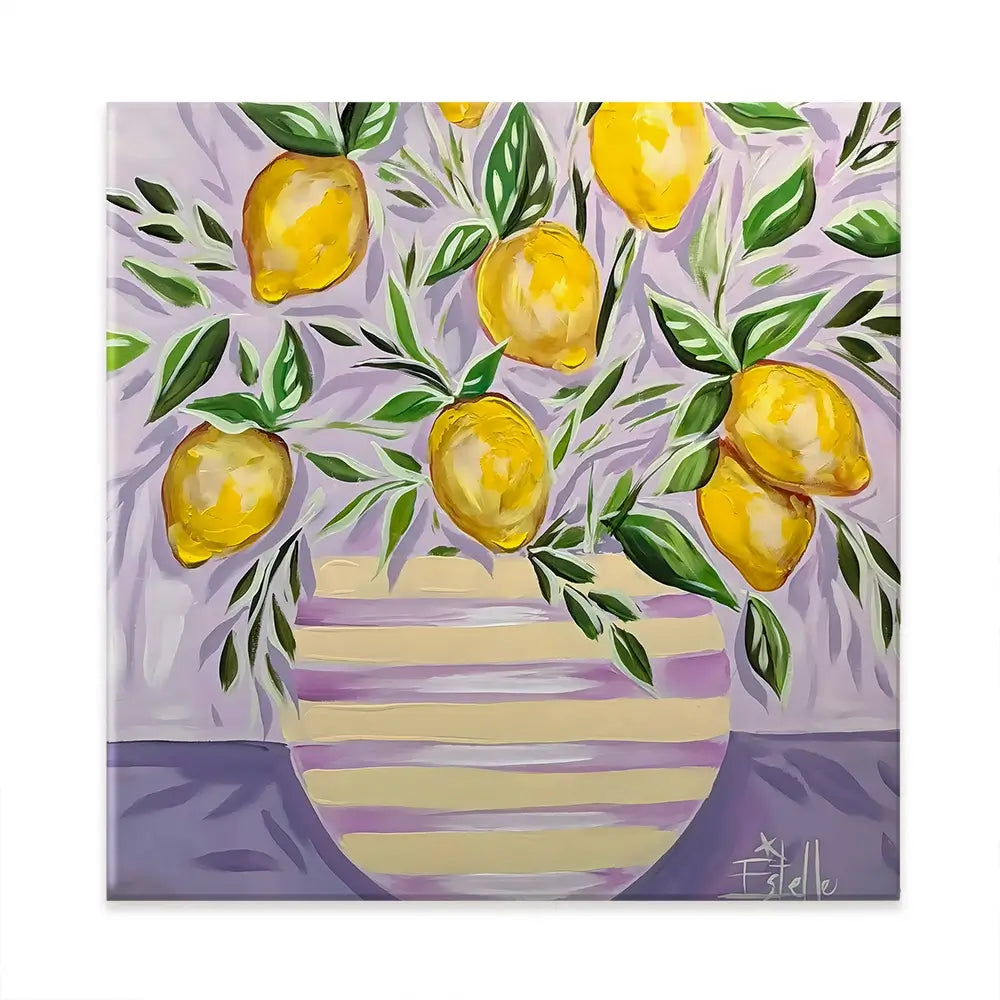 Lemon Zest Square Canvas Print Lemon Zest Square Canvas Print wall art product Estelle Grengs - Independent