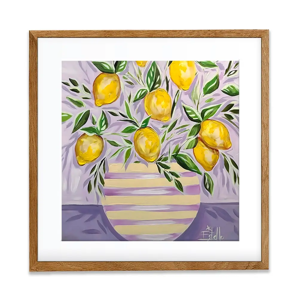Lemon Zest Square Framed Art Print Lemon Zest Square Framed Art Print wall art product Estelle Grengs - Independent