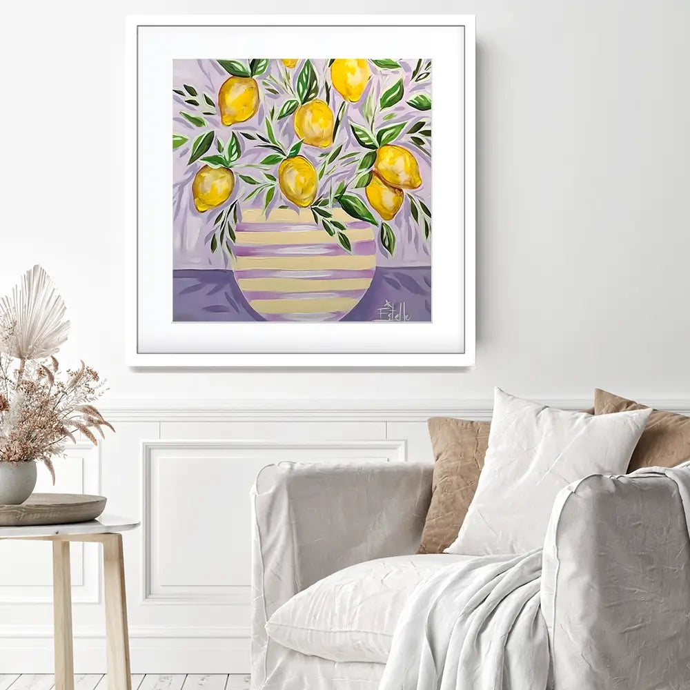 Lemon Zest Square Framed Art Print Lemon Zest Square Framed Art Print wall art product Estelle Grengs - Independent