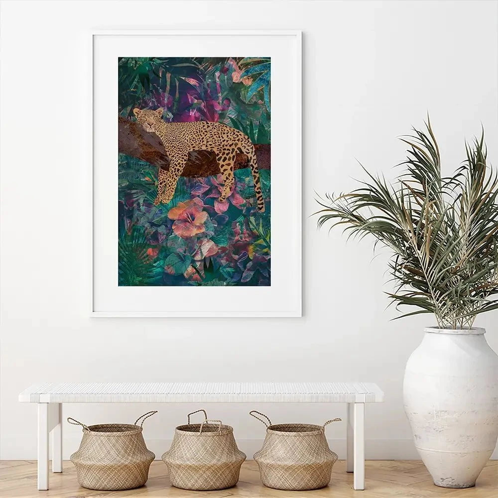 Leopard In The Jungle Framed Art Print Leopard In The Jungle Framed Art Print wall art product Sarah Manovski