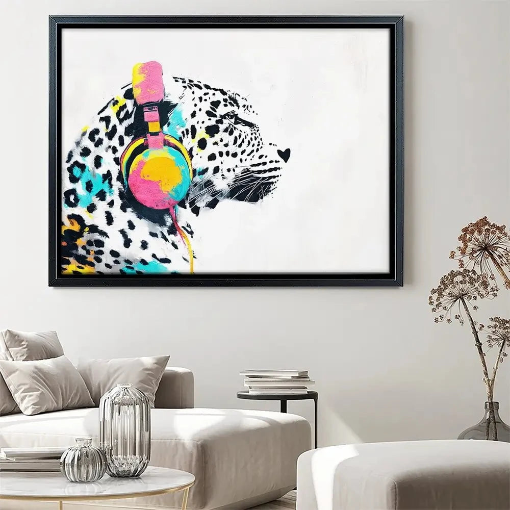 Leopard On Air Canvas Print Leopard On Air Canvas Print wall art product Svetlana Aleynikova