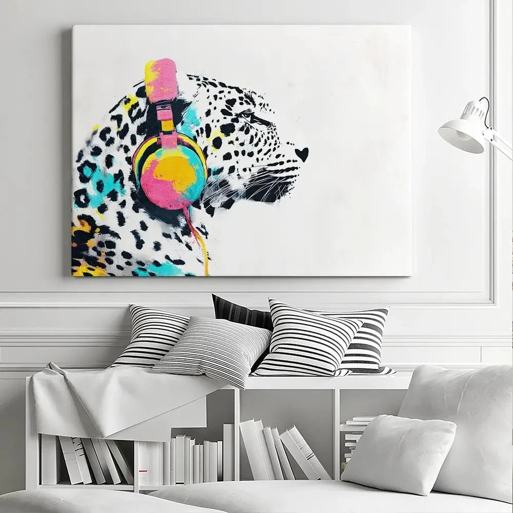 Leopard On Air Canvas Print Leopard On Air Canvas Print wall art product Svetlana Aleynikova