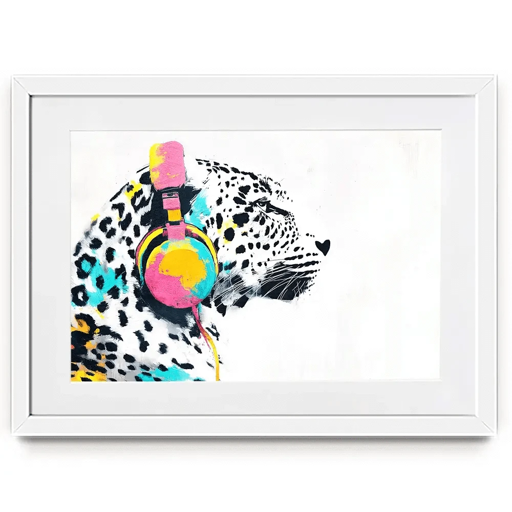 Leopard On Air Framed Art Print Leopard On Air Framed Art Print wall art product Svetlana Aleynikova