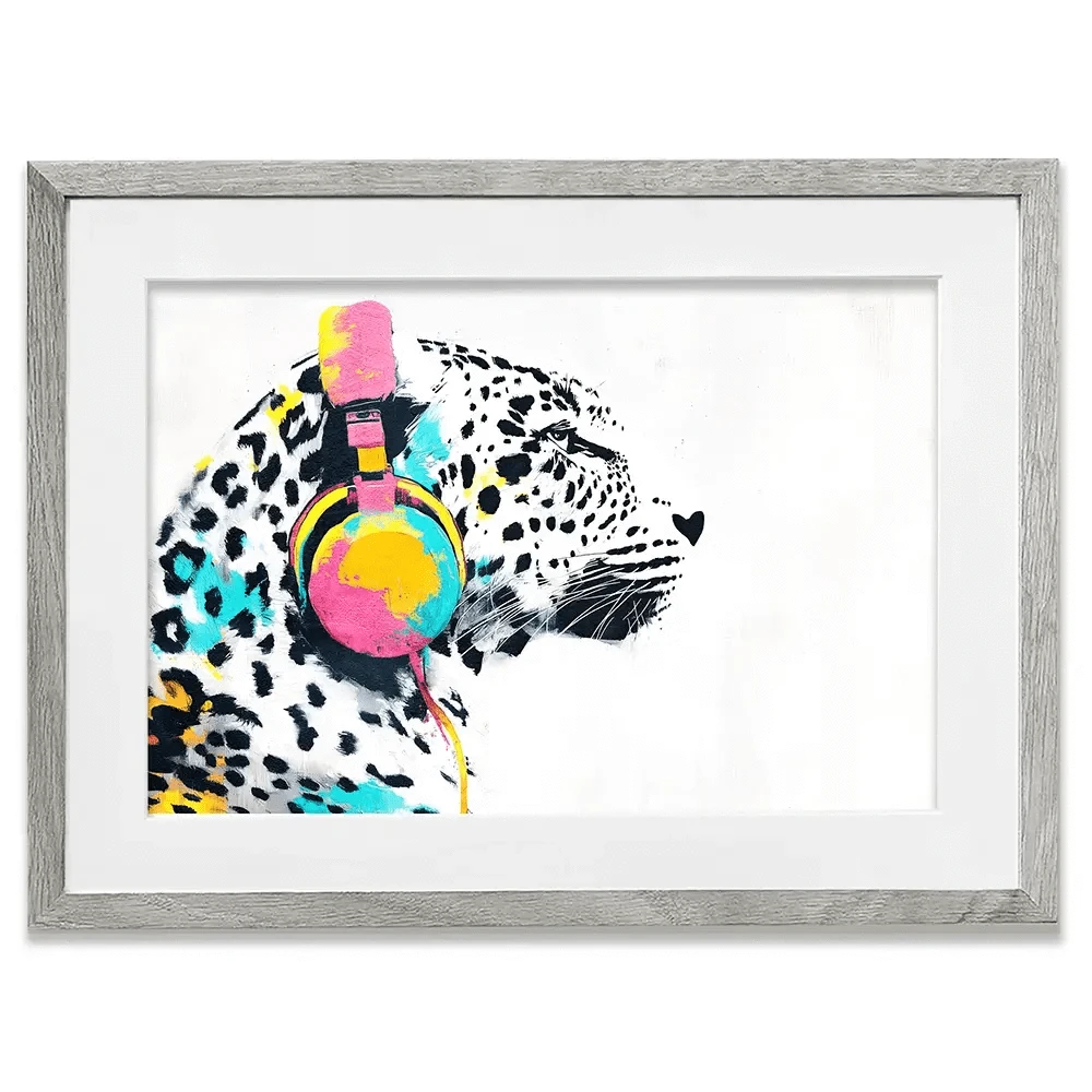 Leopard On Air Framed Art Print Leopard On Air Framed Art Print wall art product Svetlana Aleynikova