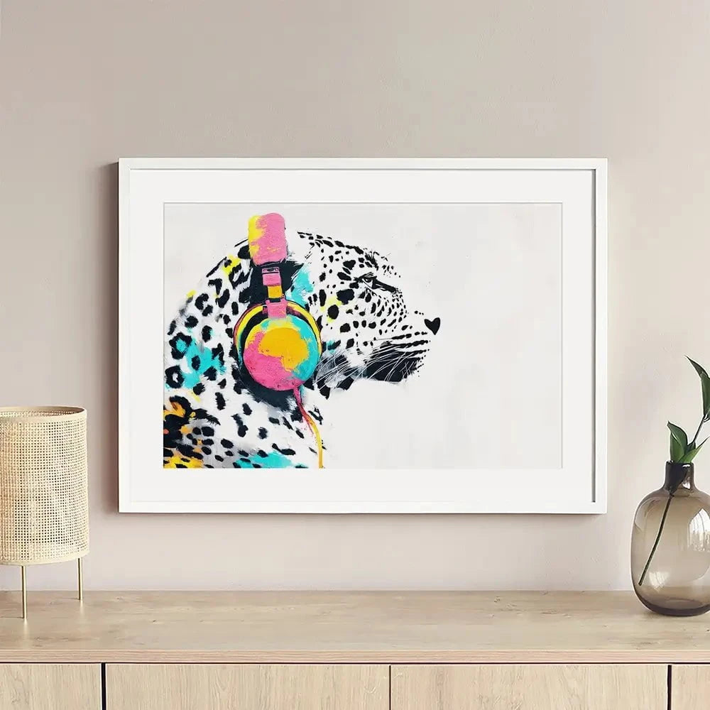 Leopard On Air Framed Art Print Leopard On Air Framed Art Print wall art product Svetlana Aleynikova