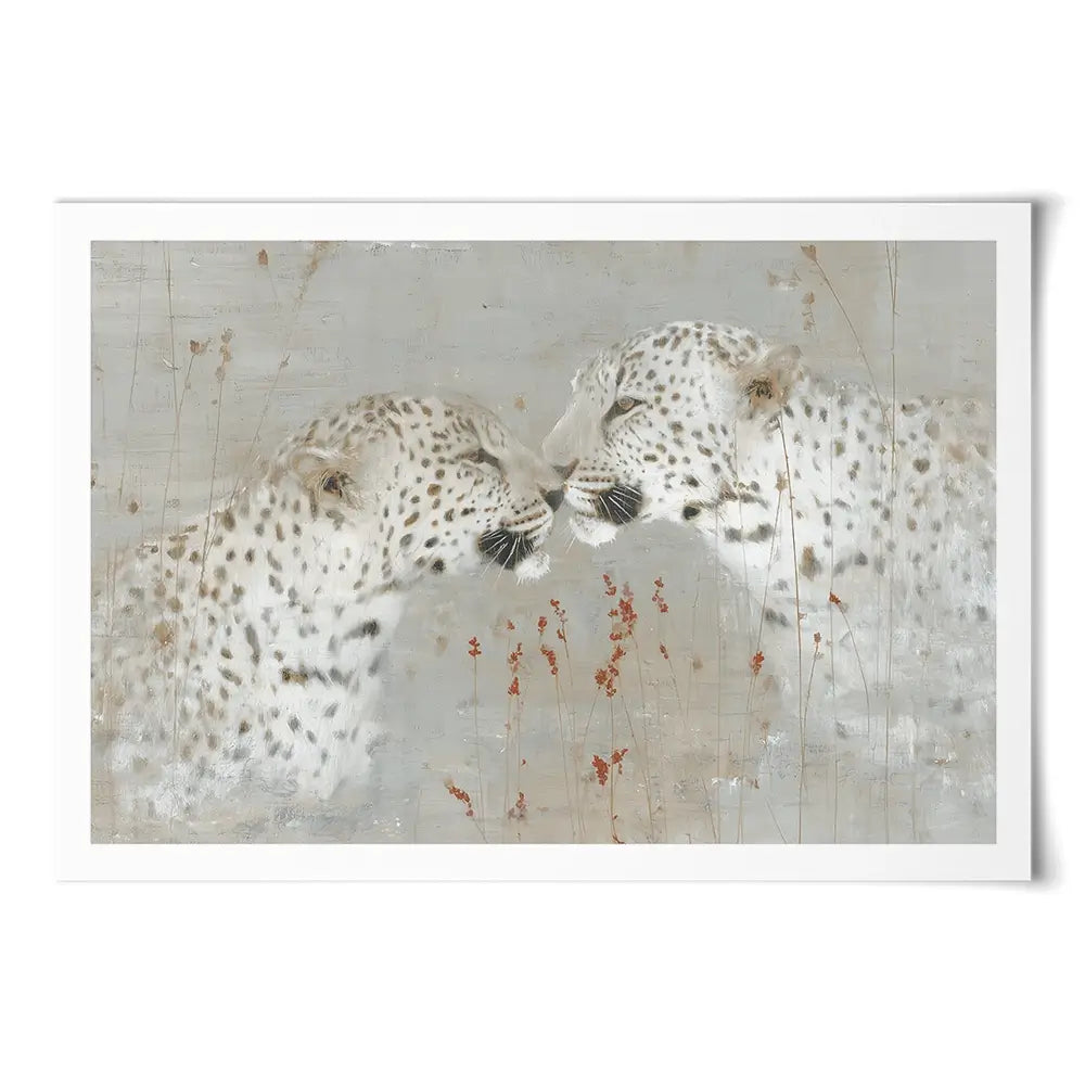 Leopard Pair Nuzzle Art Print Leopard Pair Nuzzle Art Print wall art product Chromatic Storm Studio