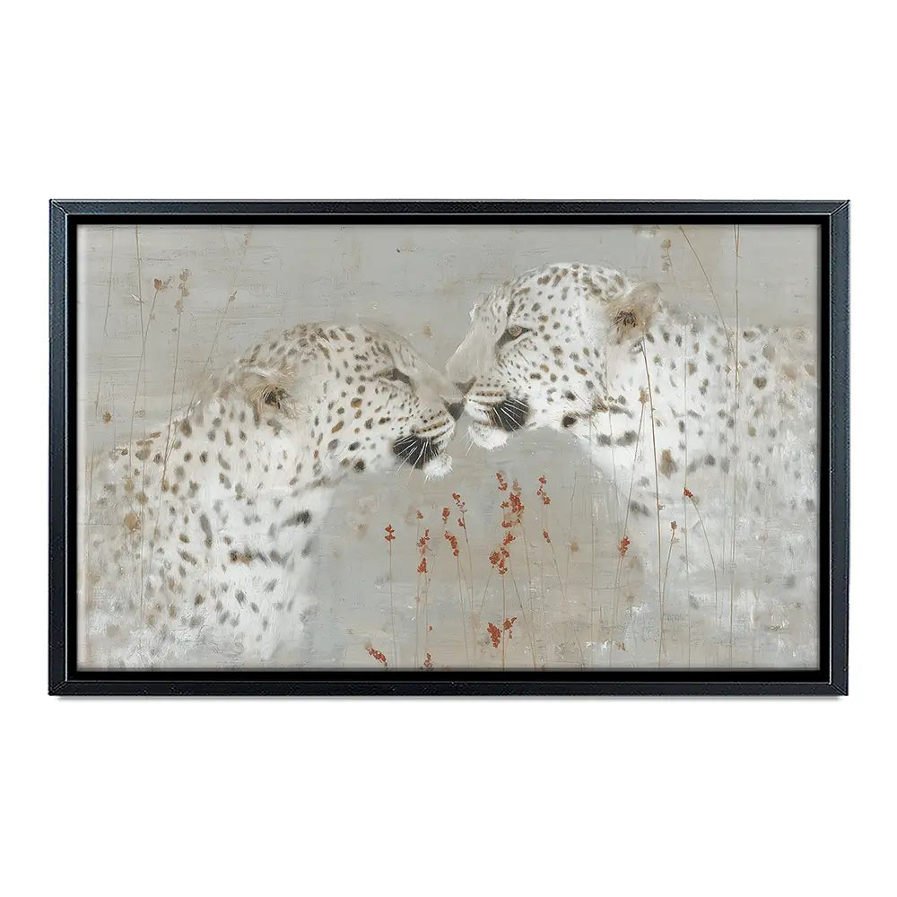 Leopard Pair Nuzzle Canvas Print Leopard Pair Nuzzle Canvas Print wall art product Chromatic Storm Studio