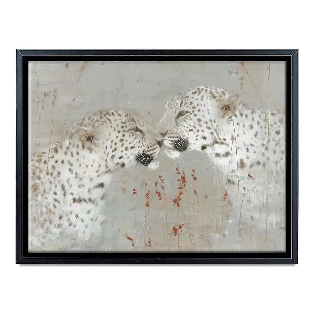 Leopard Pair Nuzzle Canvas Print Leopard Pair Nuzzle Canvas Print wall art product Chromatic Storm Studio