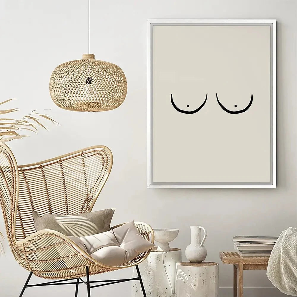 Les Boobs Canvas Print Les Boobs Canvas Print wall art product Treechild