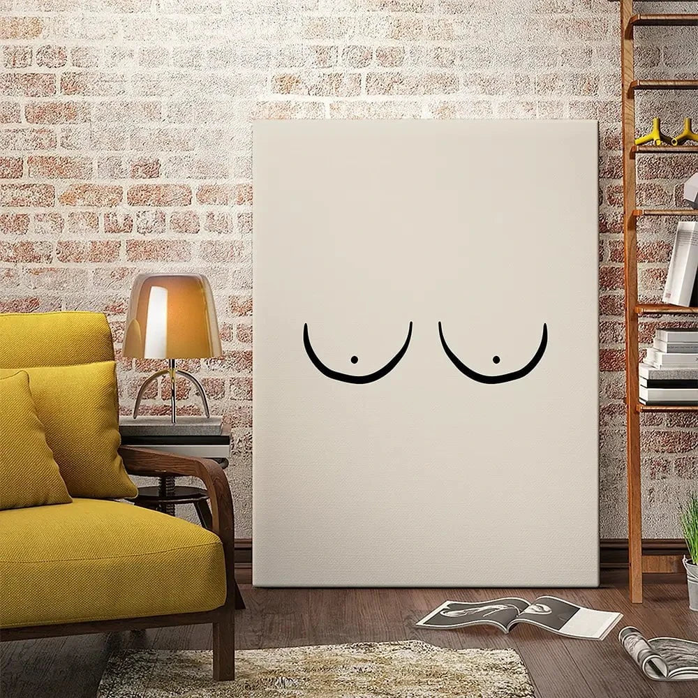 Les Boobs Canvas Print Les Boobs Canvas Print wall art product Treechild