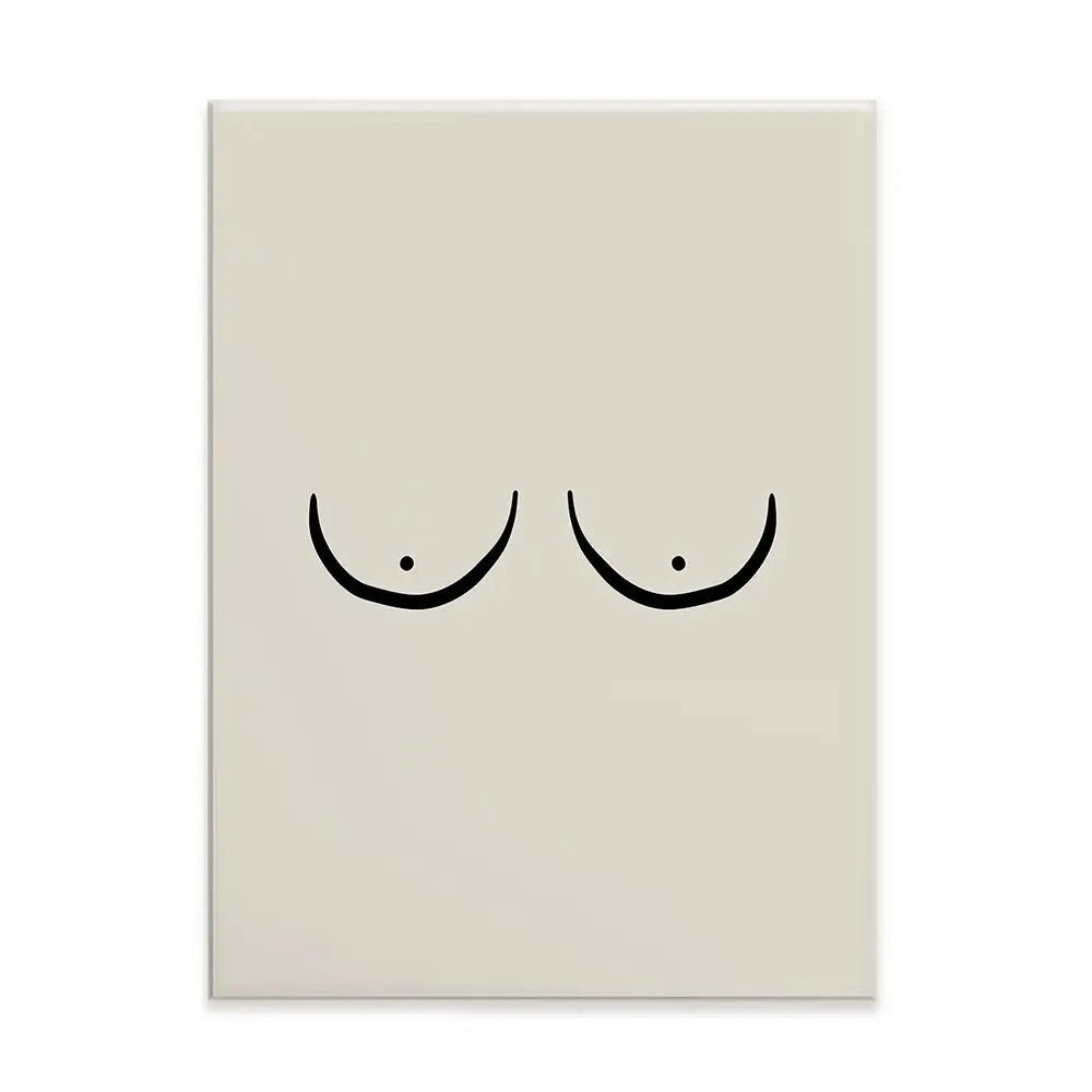 Les Boobs Canvas Print Les Boobs Canvas Print wall art product Treechild