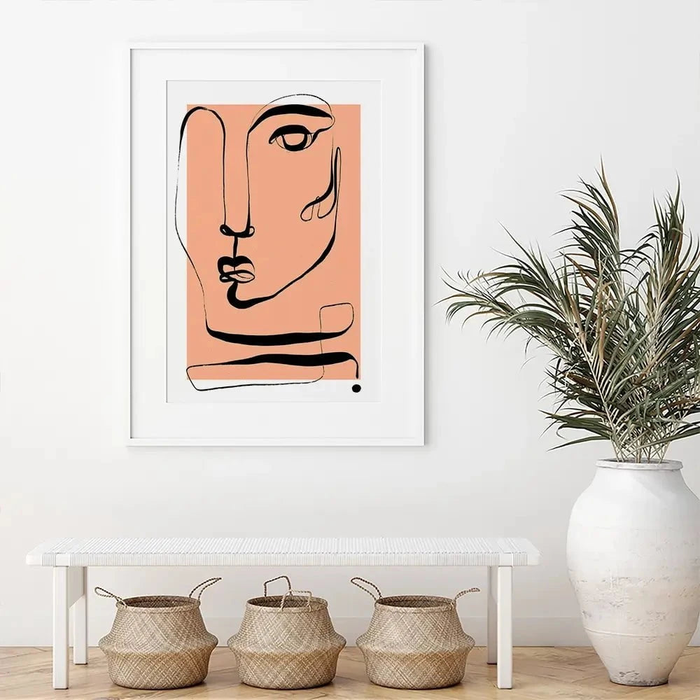 Les Visage Peach Framed Art Print Les Visage Peach Framed Art Print wall art product Treechild