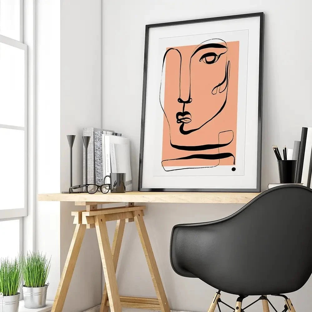 Les Visage Peach Framed Art Print Les Visage Peach Framed Art Print wall art product Treechild