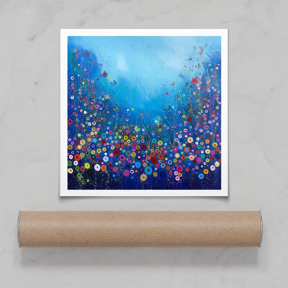 Let Me Love You Blue Square Art Print Let Me Love You Blue Square Art Print wall art product Laure Bury