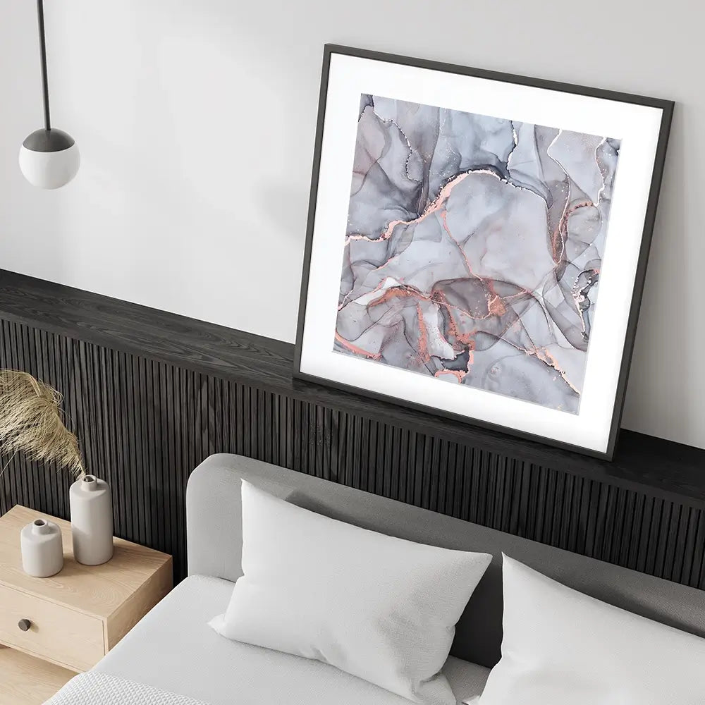 Light Grey Marble Square Framed Art Print Light Grey Marble Square Framed Art Print wall art product Art Print Shop