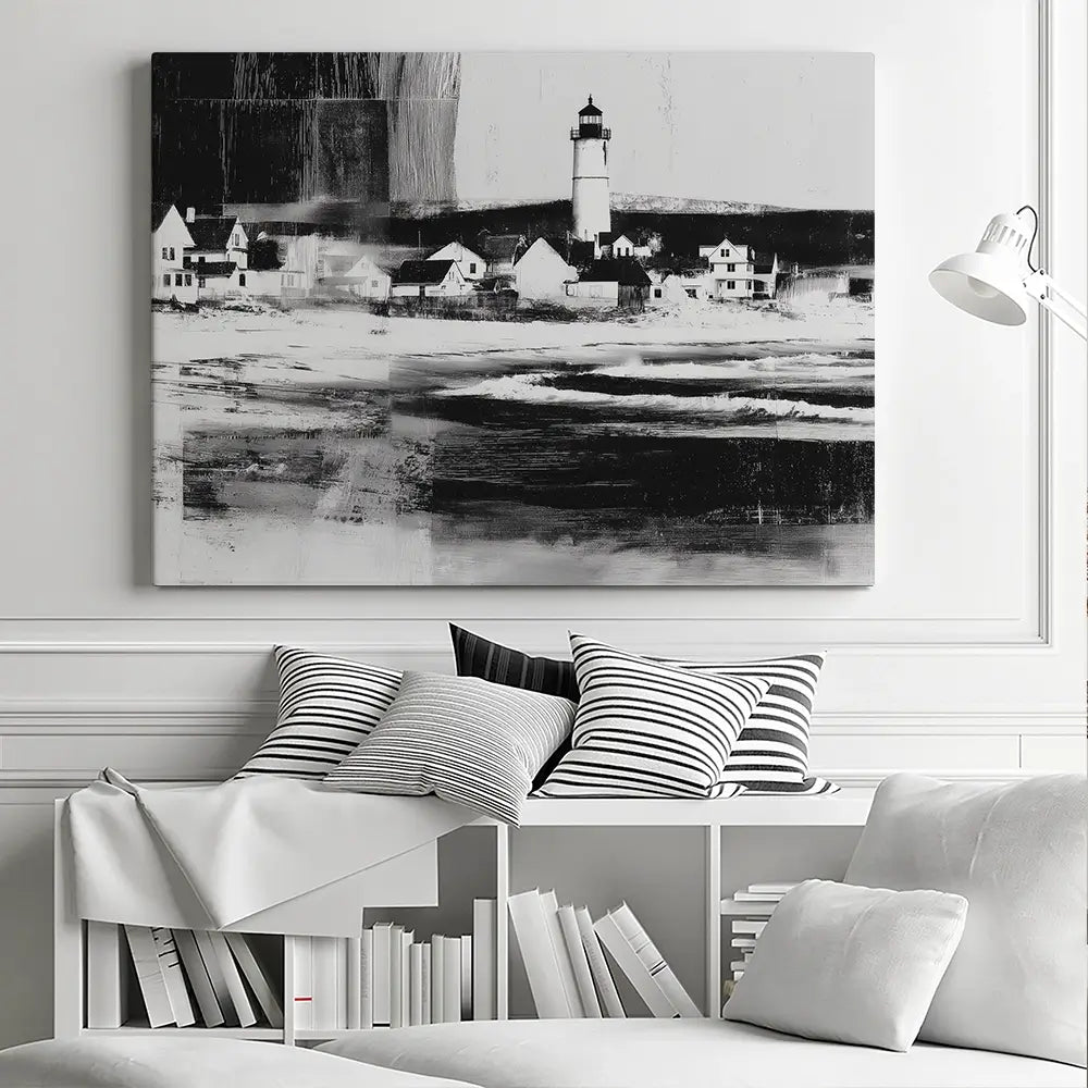 Lighthouse By The Ocean Canvas Print Lighthouse By The Ocean Canvas Print wall art product Chromatic Storm Studio