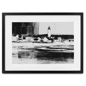 Lighthouse By The Ocean Framed Art Print Lighthouse By The Ocean Framed Art Print wall art product Chromatic Storm Studio