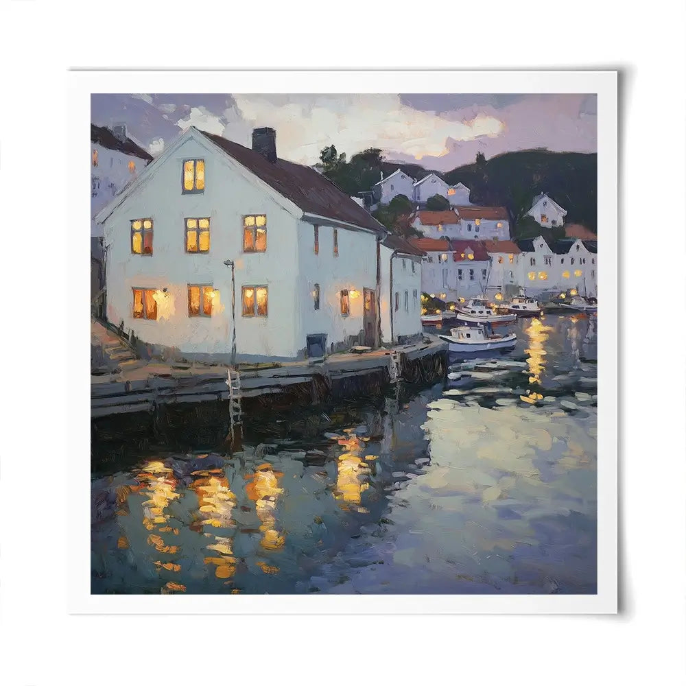 Lights In Windows Square Art Print Lights In Windows Square Art Print wall art product Tanya Ocean