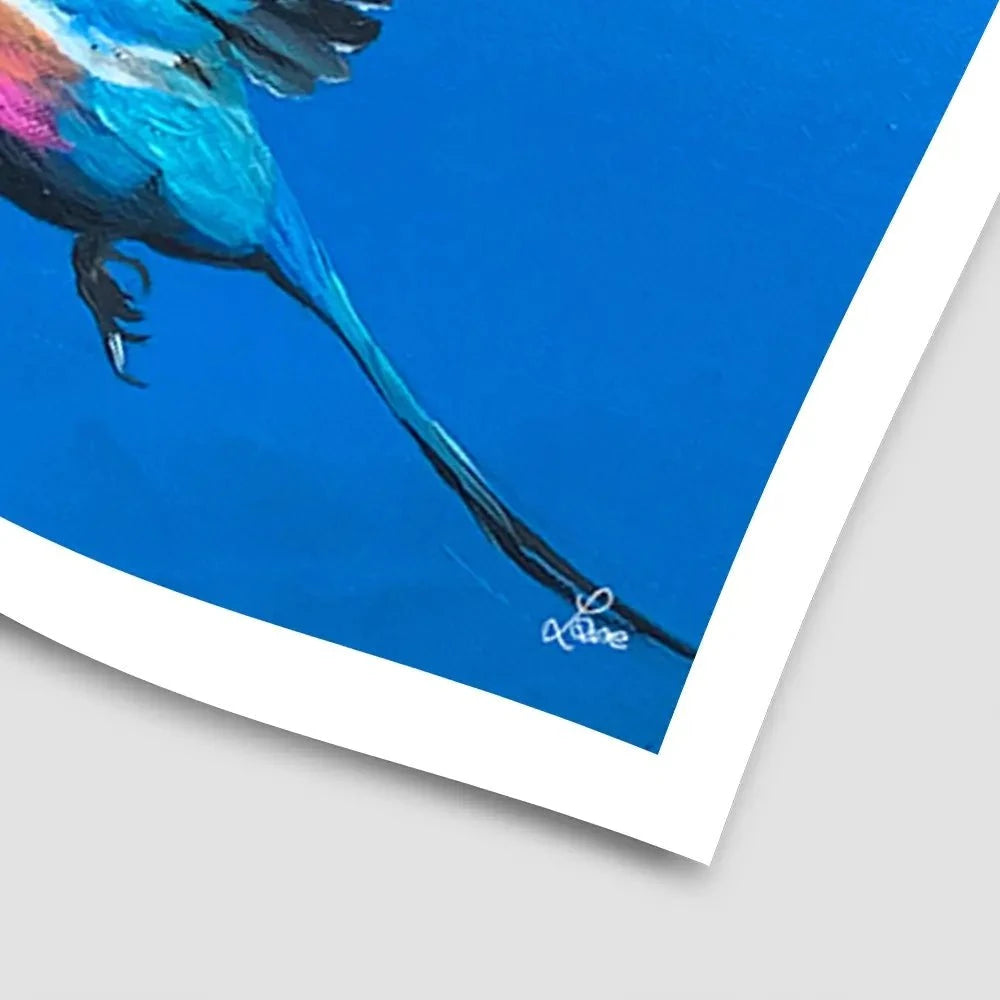 Lilac Breasted Roller In Flight Art Print Lilac Breasted Roller In Flight Art Print wall art product Laure Bury