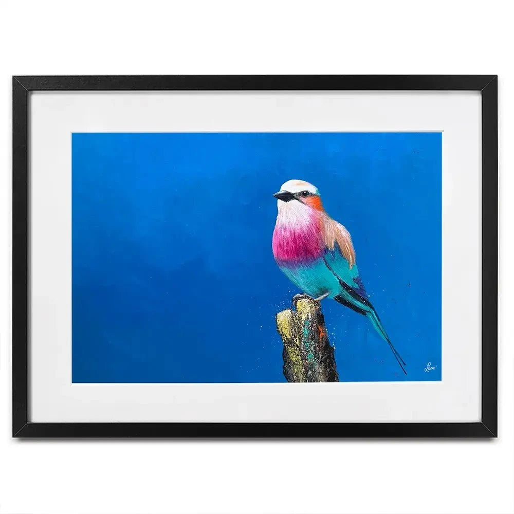 Lilac Breasted Roller Under An African Sun Framed Art Print Lilac Breasted Roller Under An African Sun Framed Art Print wall art product Laure Bury