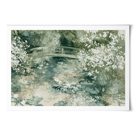 Lily Pond Bridge Art Print Lily Pond Bridge Art Print wall art product Chromatic Storm Studio