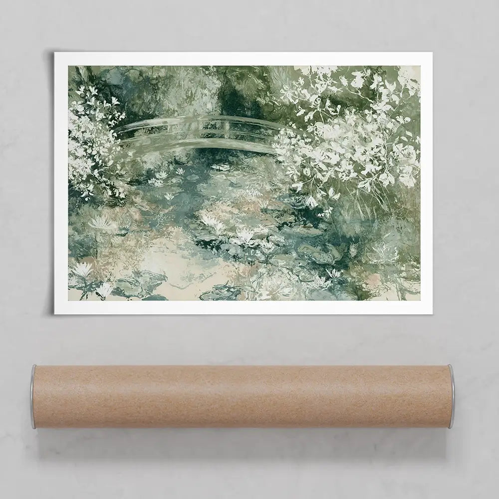 Lily Pond Bridge Art Print Lily Pond Bridge Art Print wall art product Chromatic Storm Studio