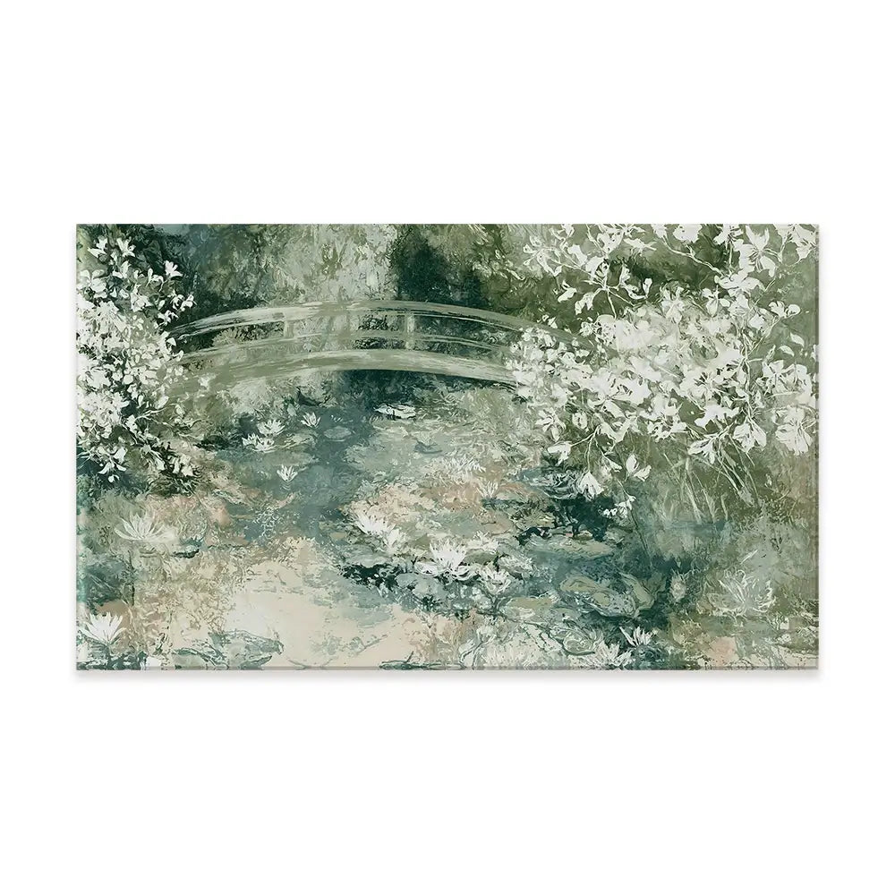 Lily Pond Bridge Canvas Print Lily Pond Bridge Canvas Print wall art product Chromatic Storm Studio