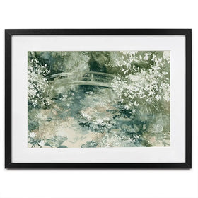 Lily Pond Bridge Framed Art Print Lily Pond Bridge Framed Art Print wall art product Chromatic Storm Studio